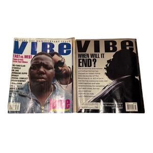 Lot of 2 1996 1997 Vibe Magazine The Notorious B.I.G Biggie & Puffy East Vs West